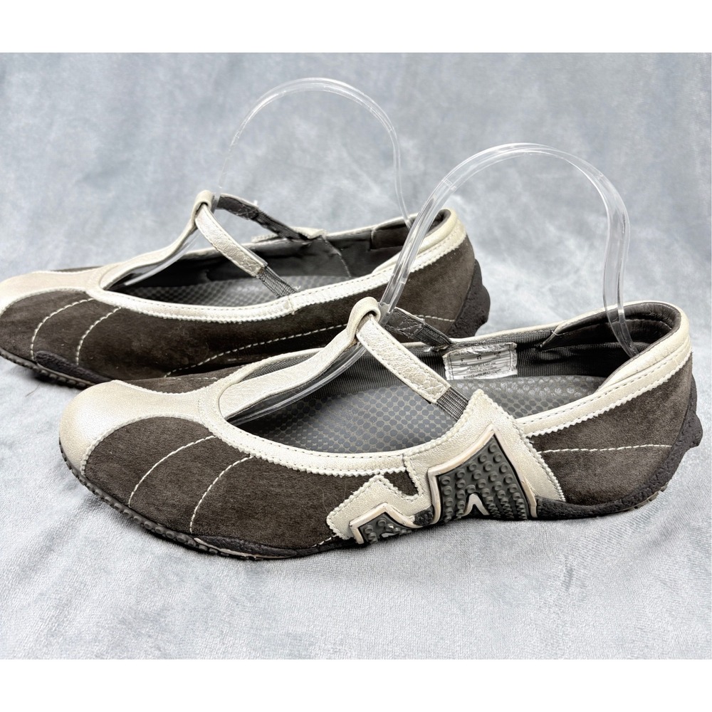 Merrell Relay Wire Mary Jane Sneakers Dark Bear Suede Metallic Pearl Womens 9